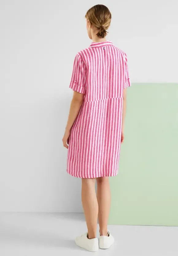 143475- Pink Stripe Linen Dress - Street One