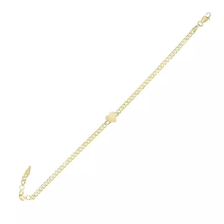 18k/925 Vermeil Chain with Heart Bracelet