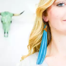 A Rare Bird Teal Suede Earrings