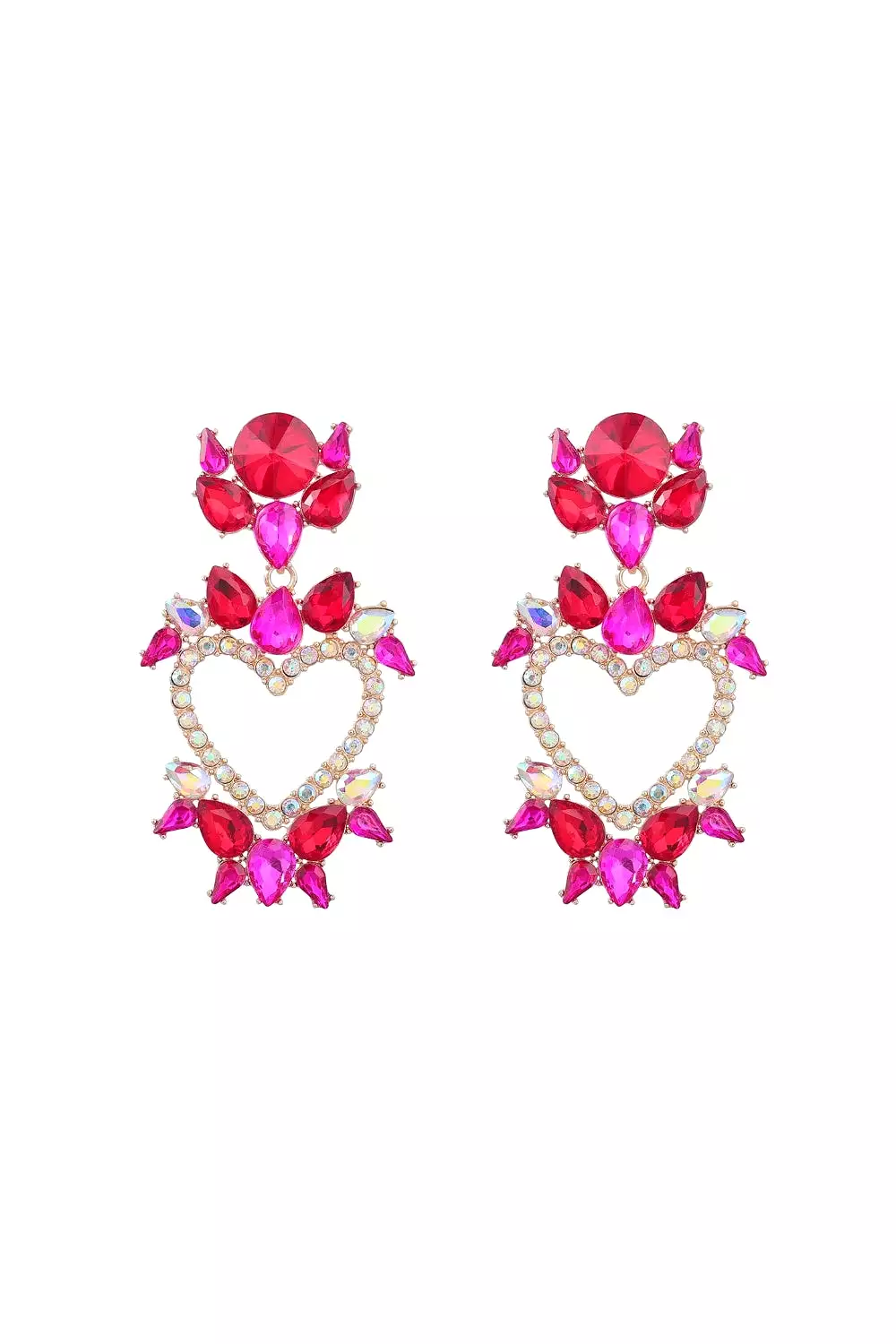 ACHY BREAKY HEART EARRINGS HOT PINK