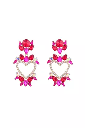 ACHY BREAKY HEART EARRINGS HOT PINK