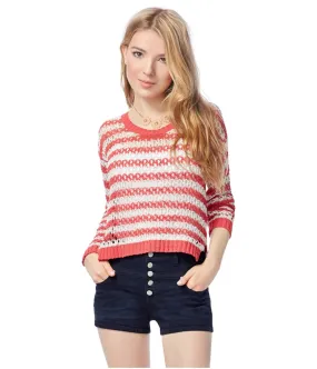 Aeropostale Womens Crochet Knit Sweater, TW2