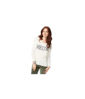 Aeropostale Womens Meow Text Knit Sweater