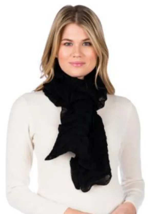 Alashan scarf, ruched merino wool