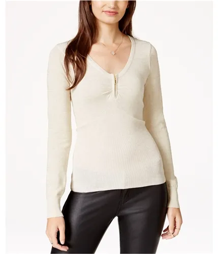 Alfani Womens Zip-Front Pullover Sweater