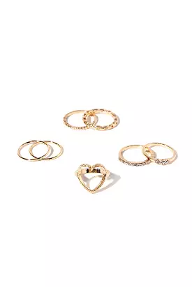 Assorted Heart Ring Set