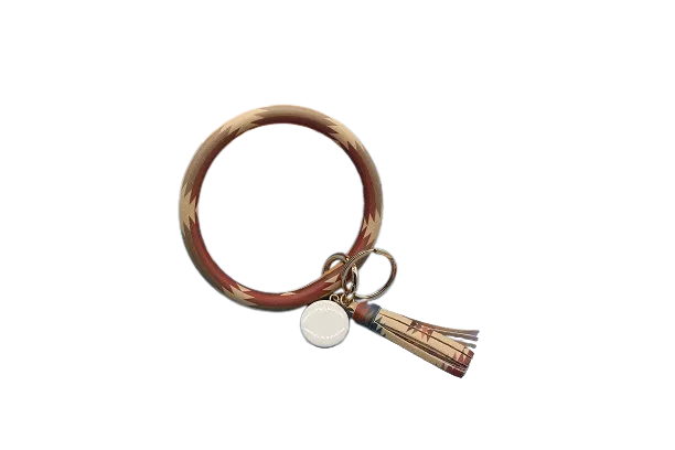 Aztec Bangle Bracelet Keyring With Tassel