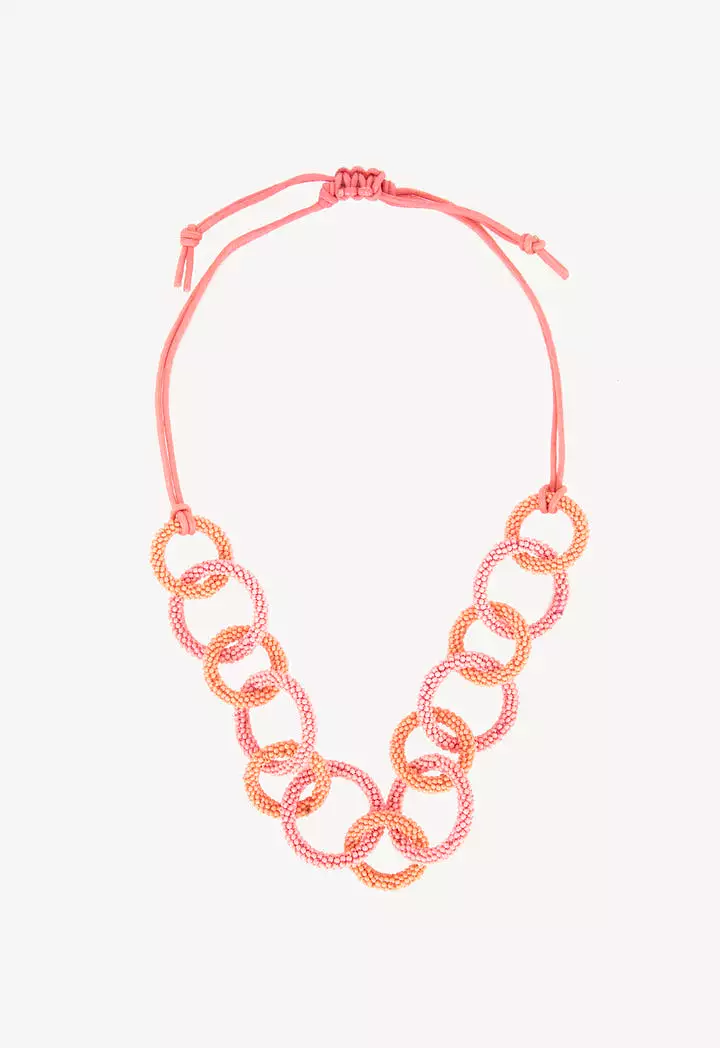 Beaded Chain Loop Necklace