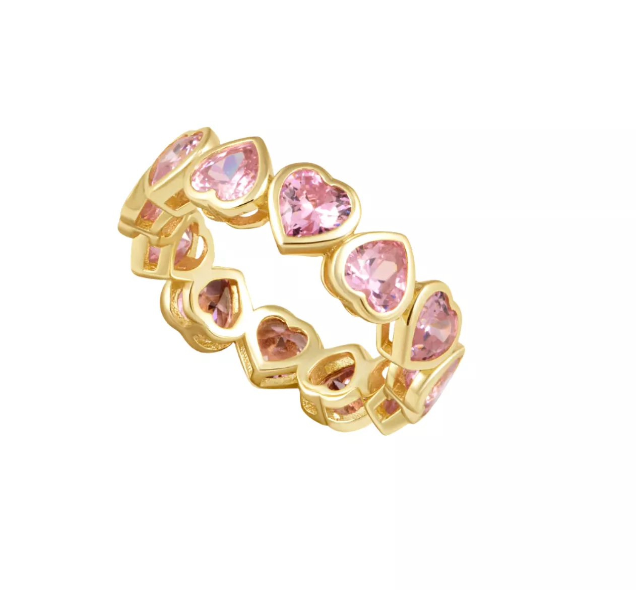 Bezel Heart Ring | Pink