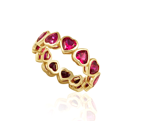 Bezel Heart Ring | Ruby Red