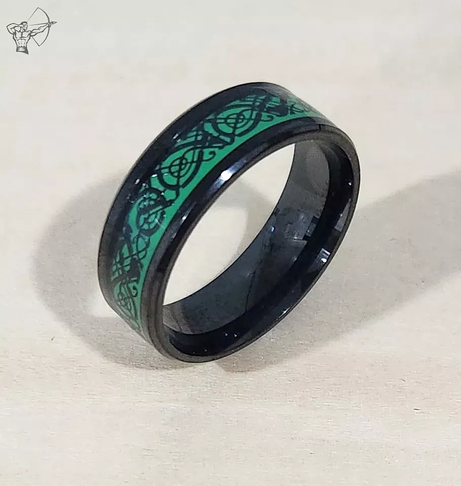 Black/Green Carbon Fiber Ring -S4818237