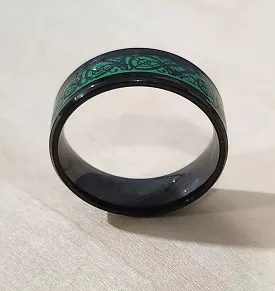 Black/Green Carbon Fiber Ring -S4818237