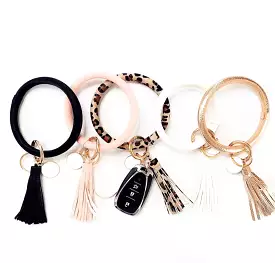 Blush Bangle Bracelet Keyring With Tassel