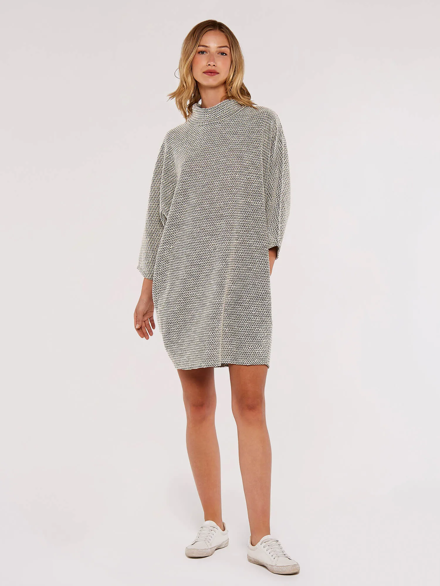 Boucle Jersey Cocoon Mini Dress | Apricot Clothing