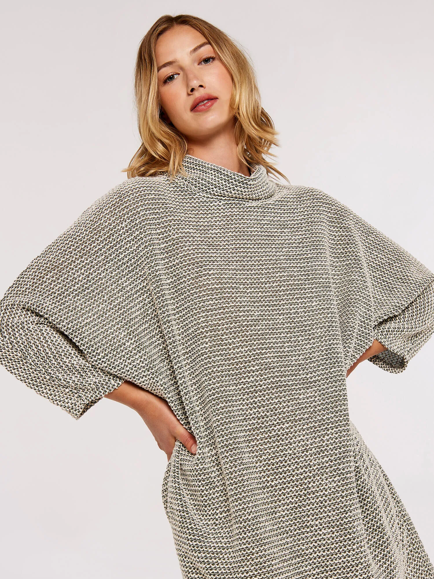 Boucle Jersey Cocoon Mini Dress | Apricot Clothing