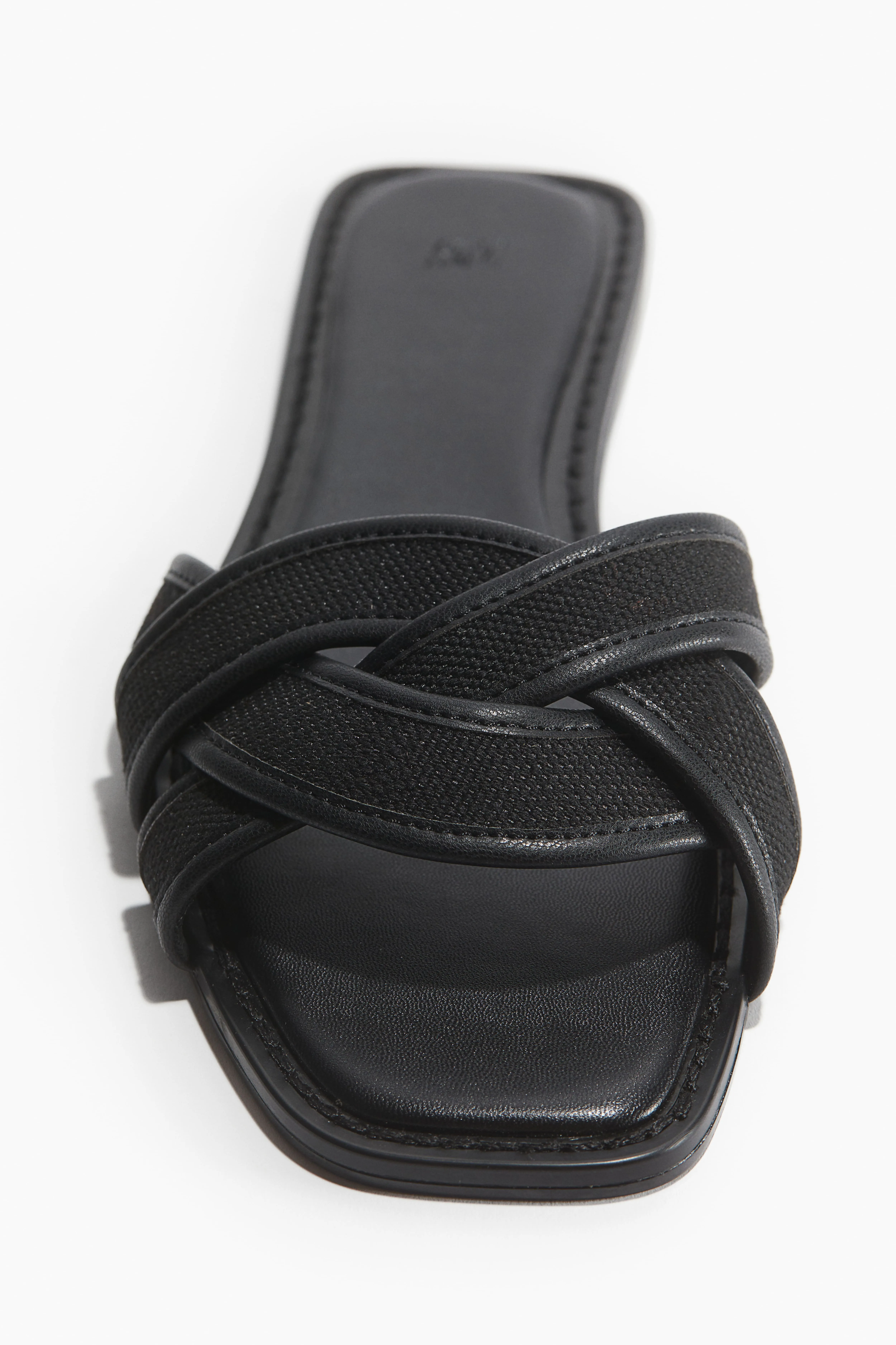 Braided-strap sandals - Low heel - Black - Ladies | H&M GB