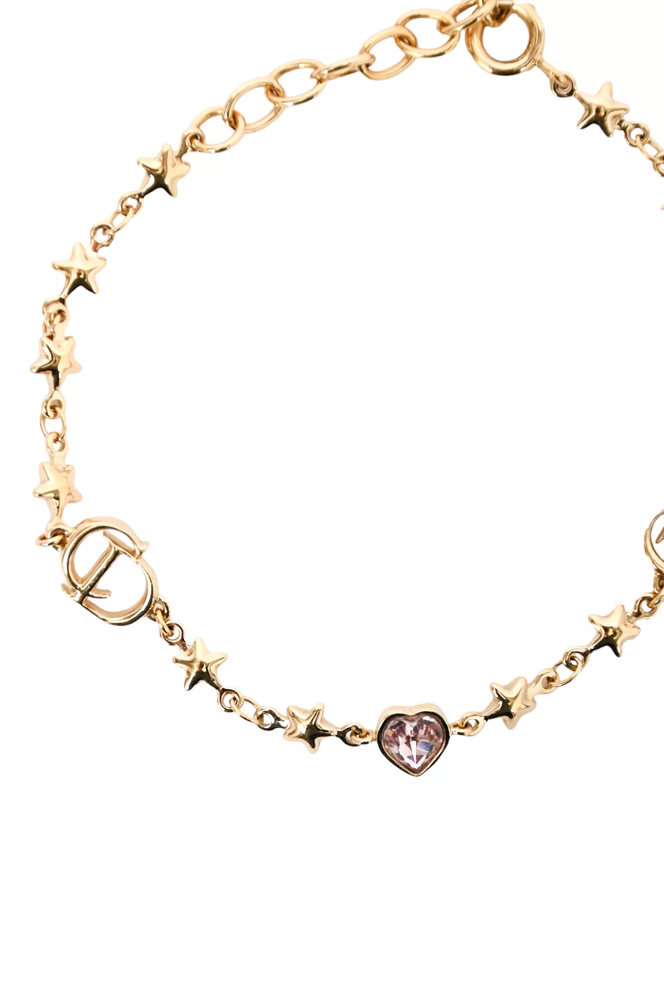 Christian Dior Gold Toned Purple Heart Bracelet