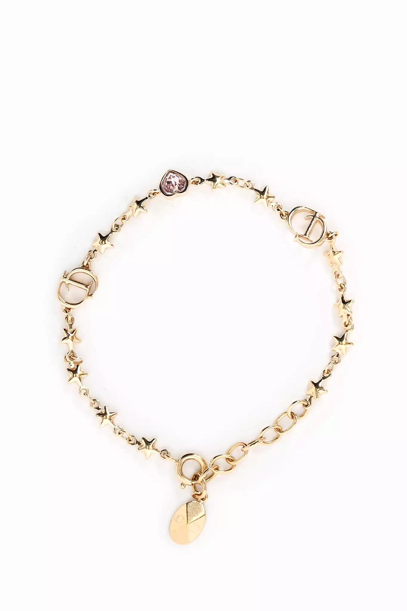 Christian Dior Gold Toned Purple Heart Bracelet