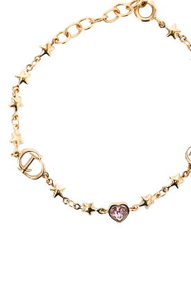 Christian Dior Gold Toned Purple Heart Bracelet