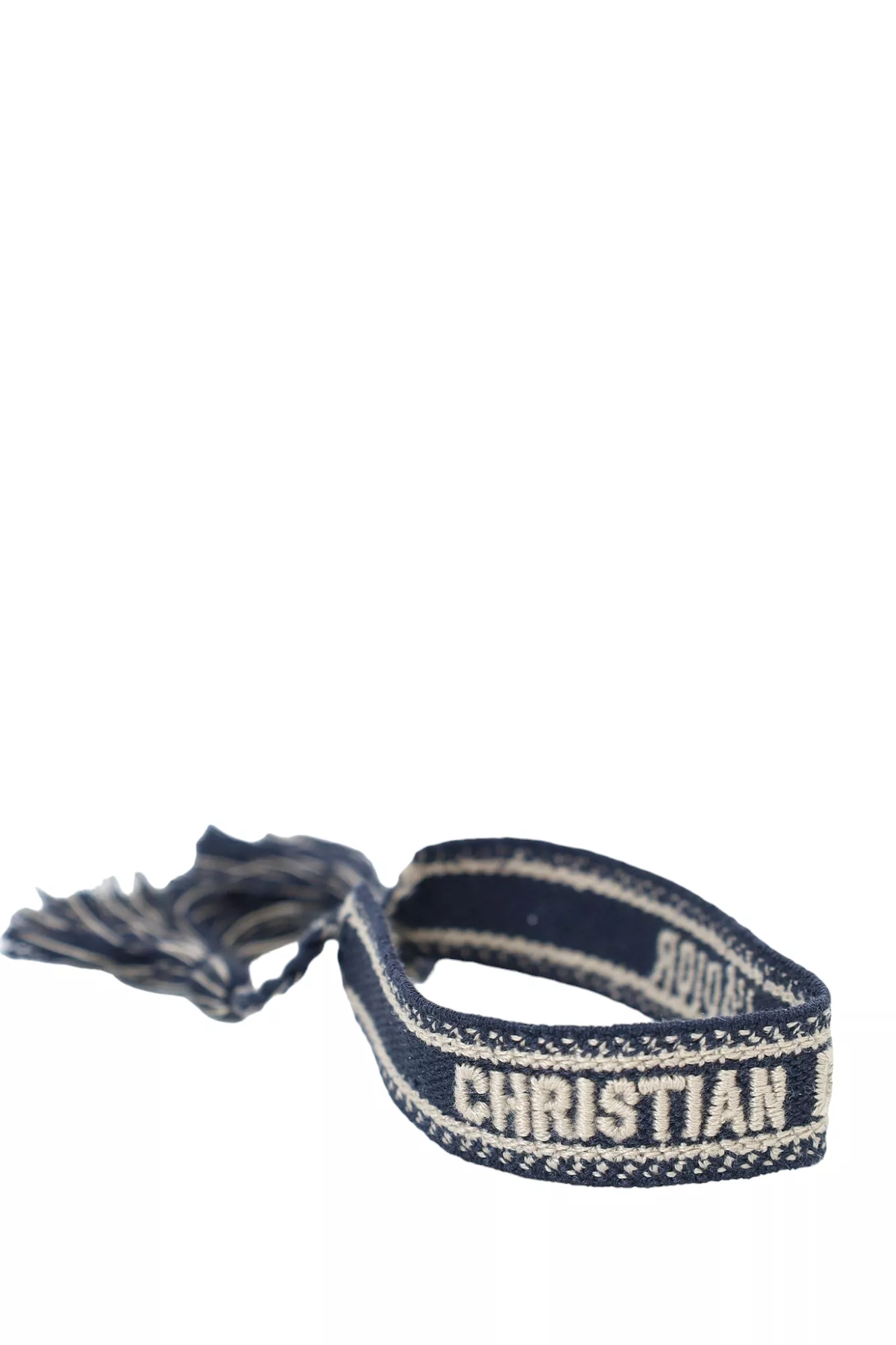 Christian Dior Navy Woven Cotton J'Adior Friendship Bracelet