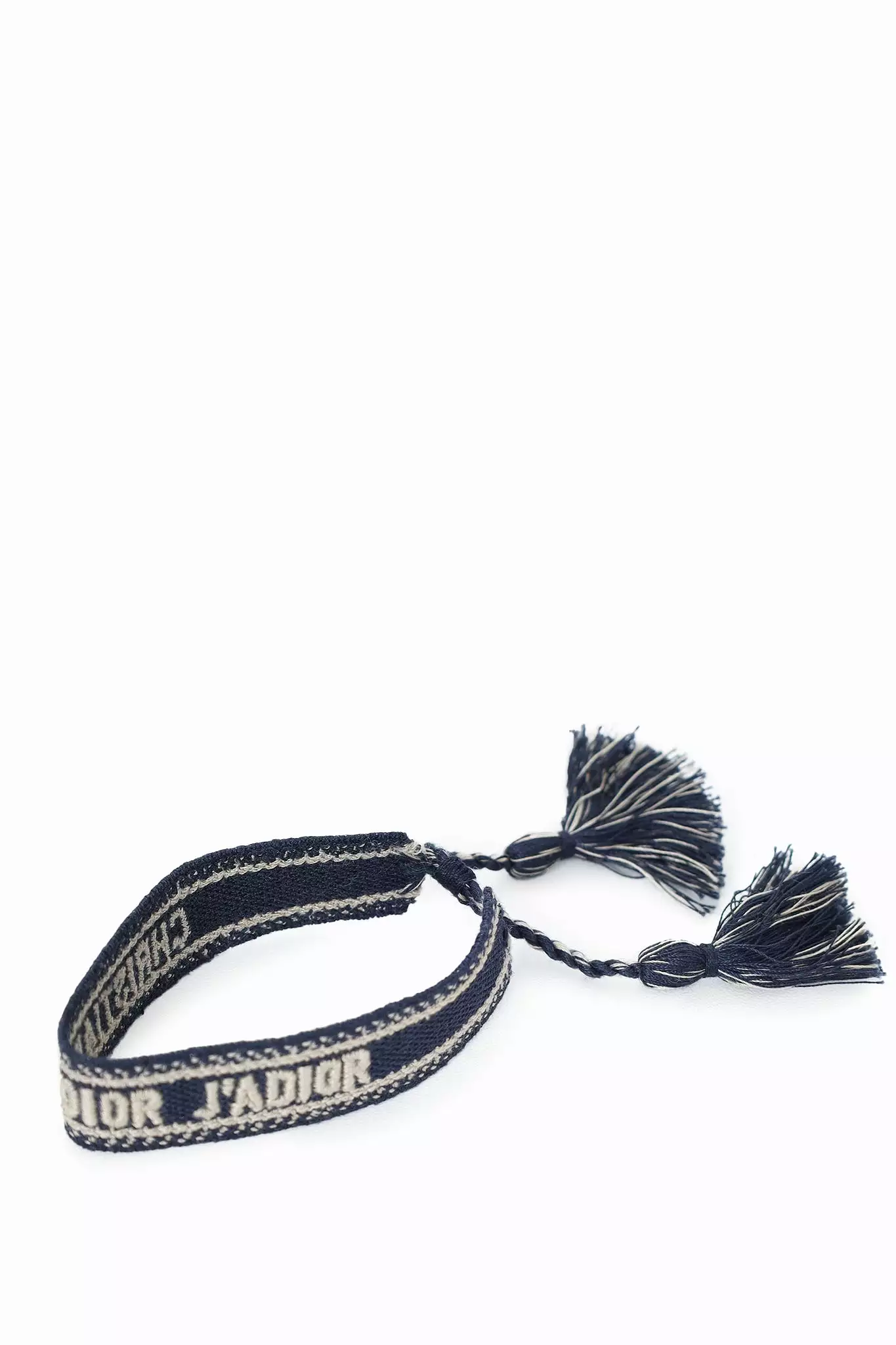 Christian Dior Navy Woven Cotton J'Adior Friendship Bracelet