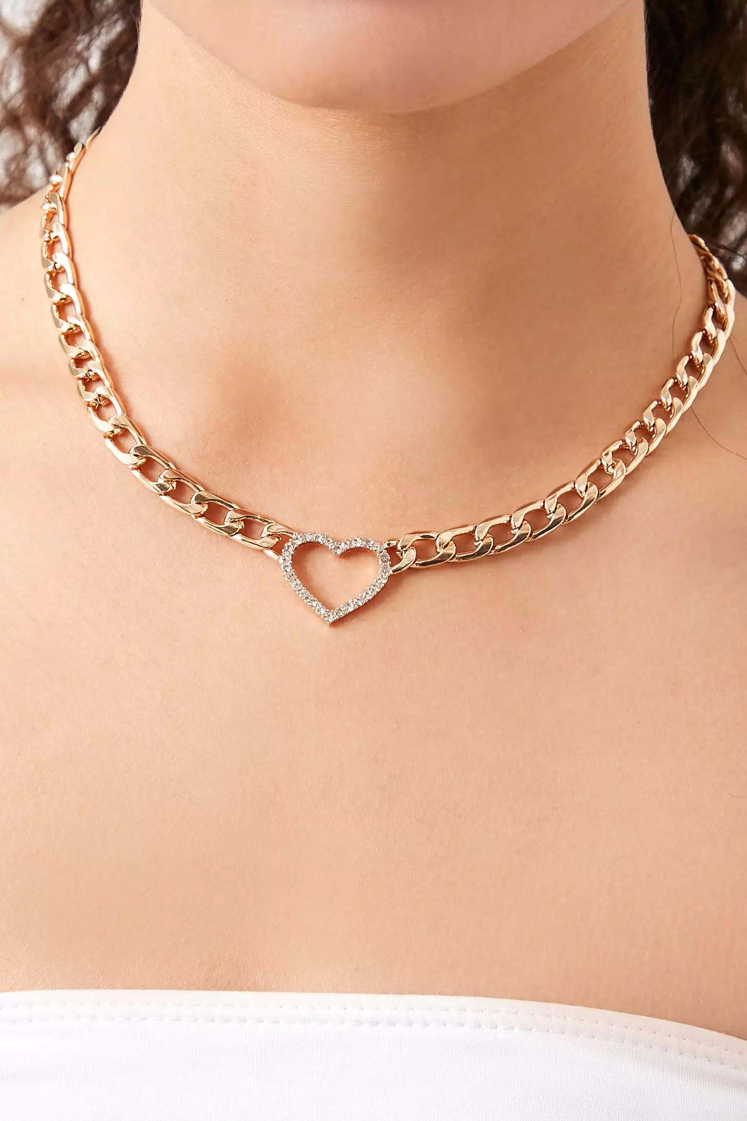 Chunky Chain Heart Necklace