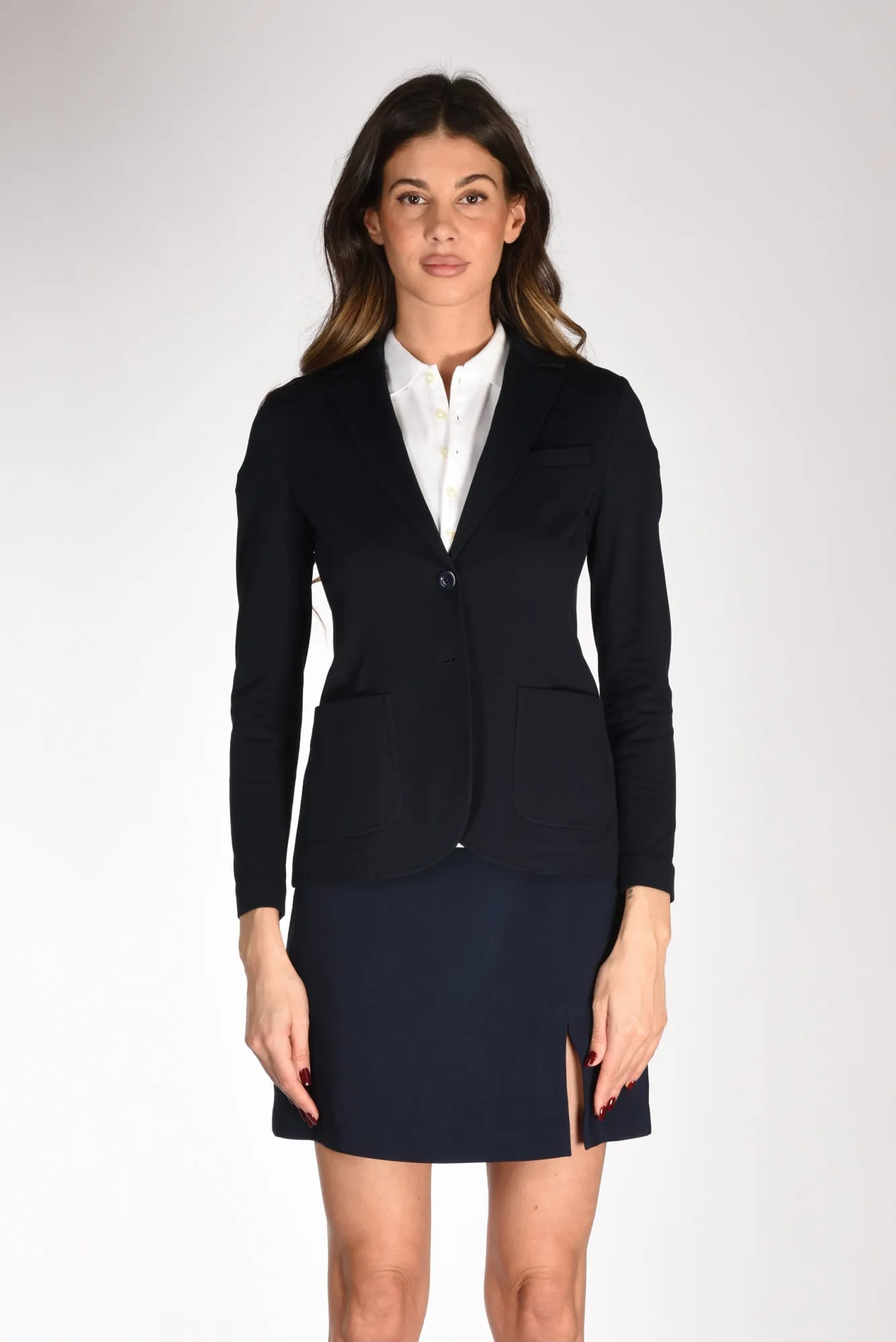 Circolo 1901 Blazer Piquet Blu Donna