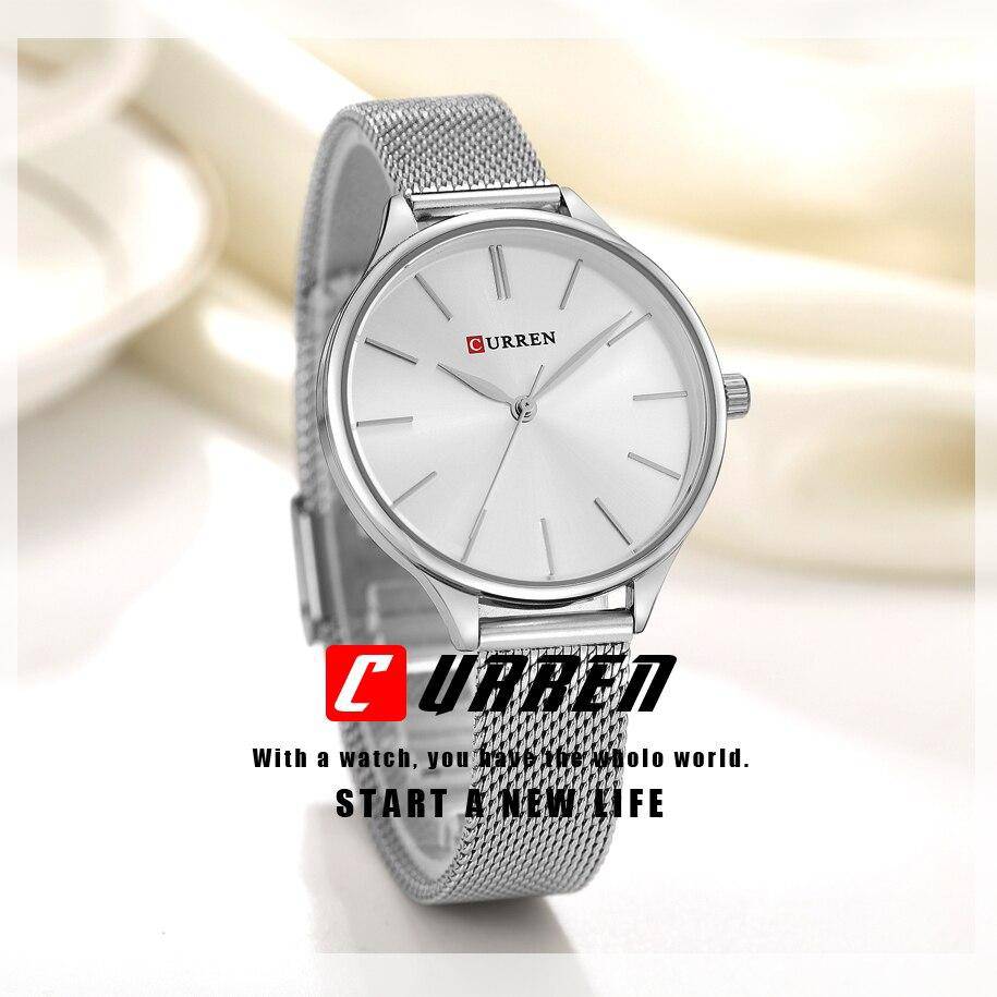 CURREN Fashion Rose Gold Women's Watch Minimalism Elegant Luxury Watch Waterproof Quartz