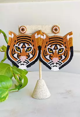 Easy Tiger Beaded Earrings