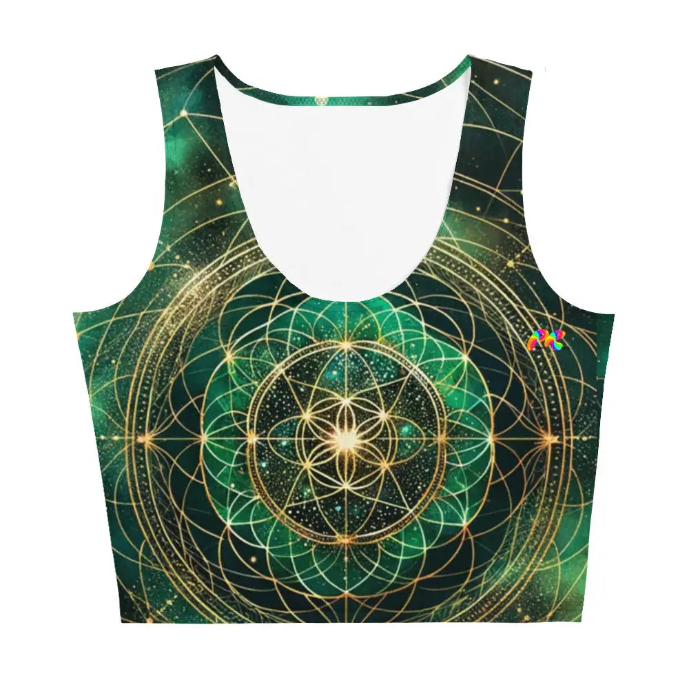 Emerald Cosmos Rave Crop Top