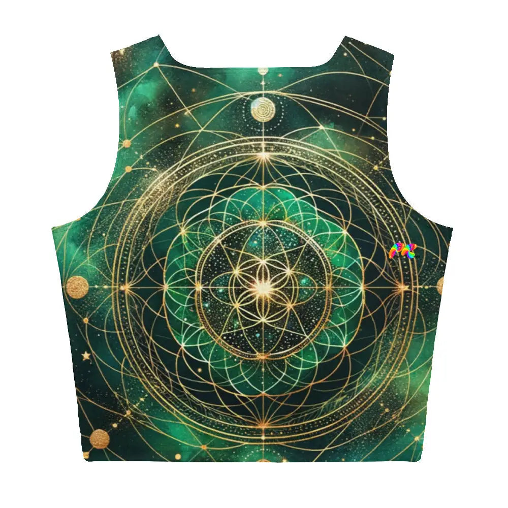 Emerald Cosmos Rave Crop Top