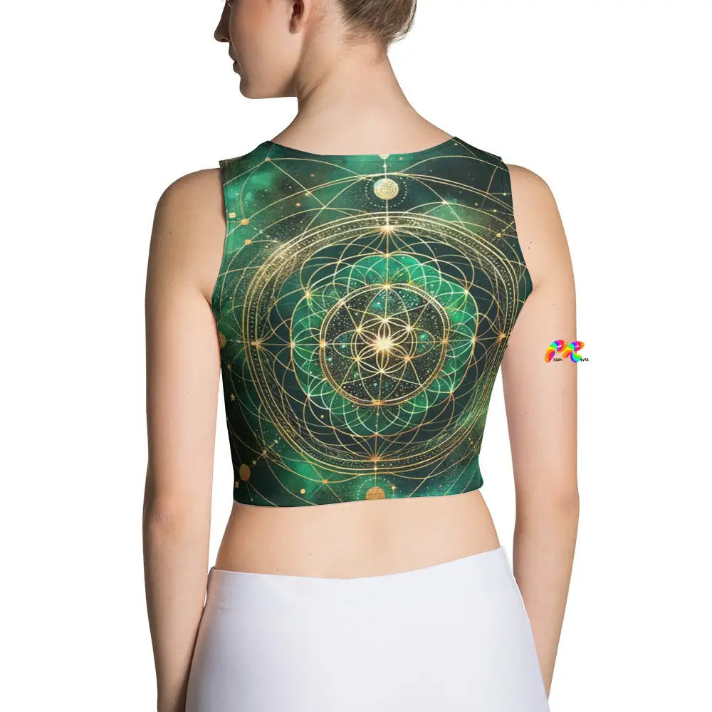 Emerald Cosmos Rave Crop Top