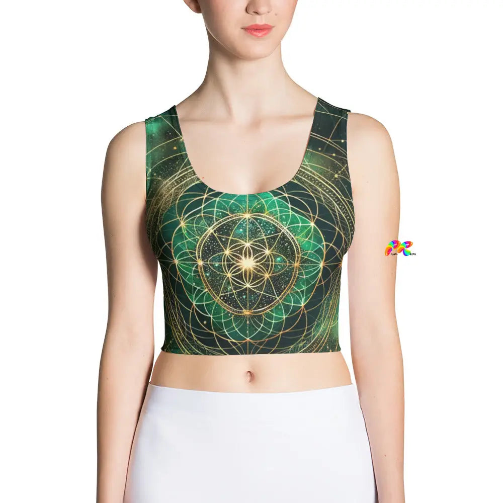 Emerald Cosmos Rave Crop Top