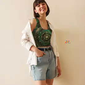 Emerald Cosmos Rave Crop Top