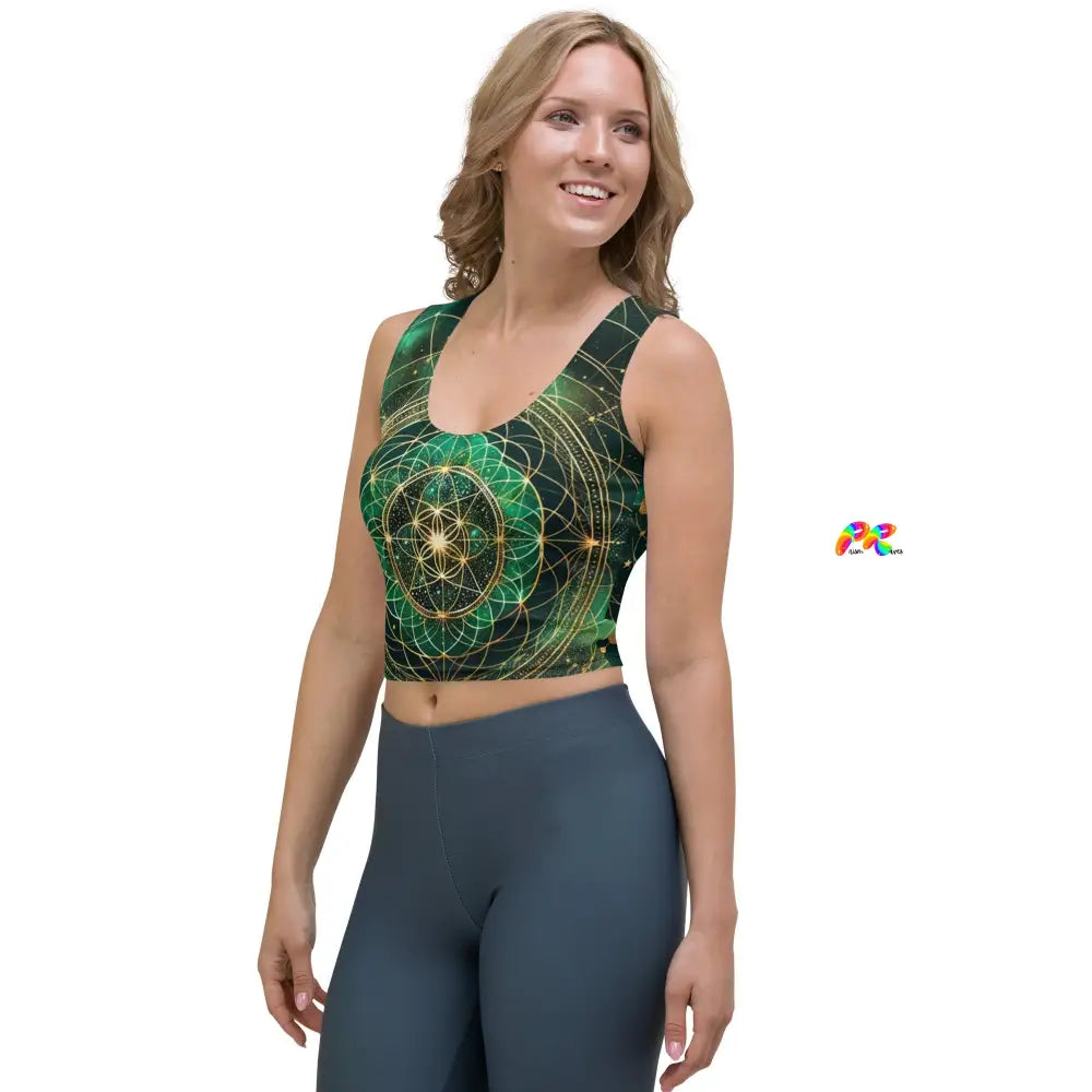 Emerald Cosmos Rave Crop Top