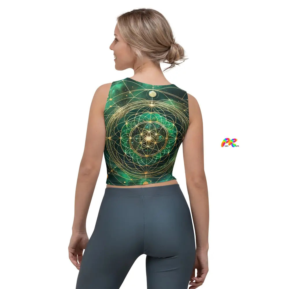 Emerald Cosmos Rave Crop Top