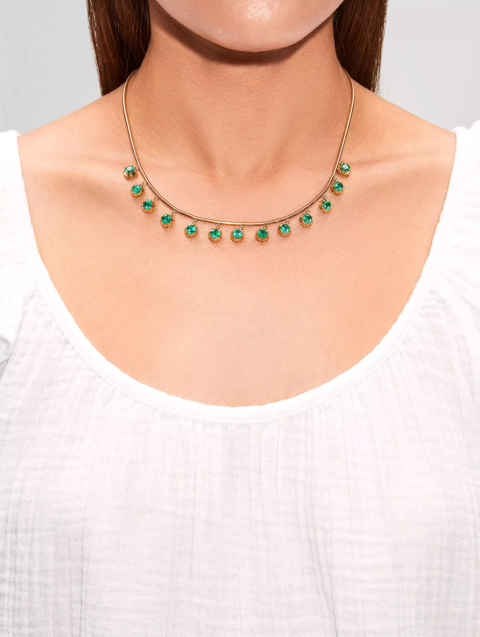 Emerald Fringe Necklace