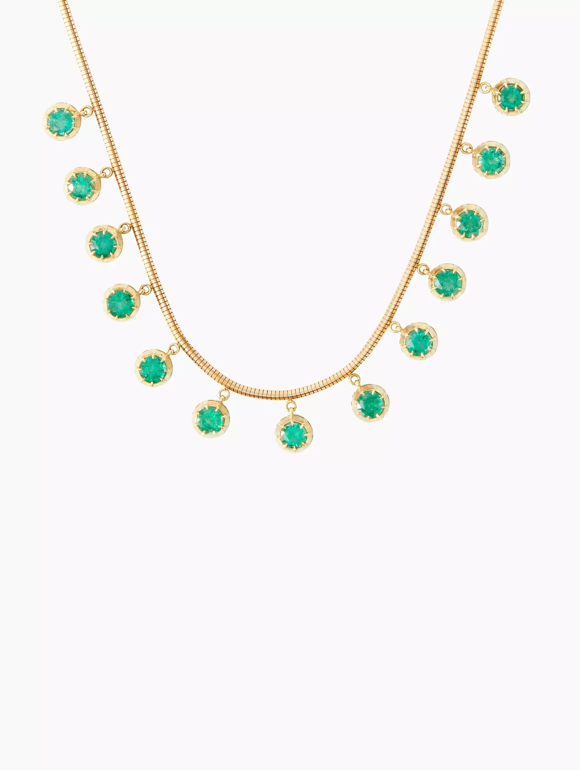 Emerald Fringe Necklace