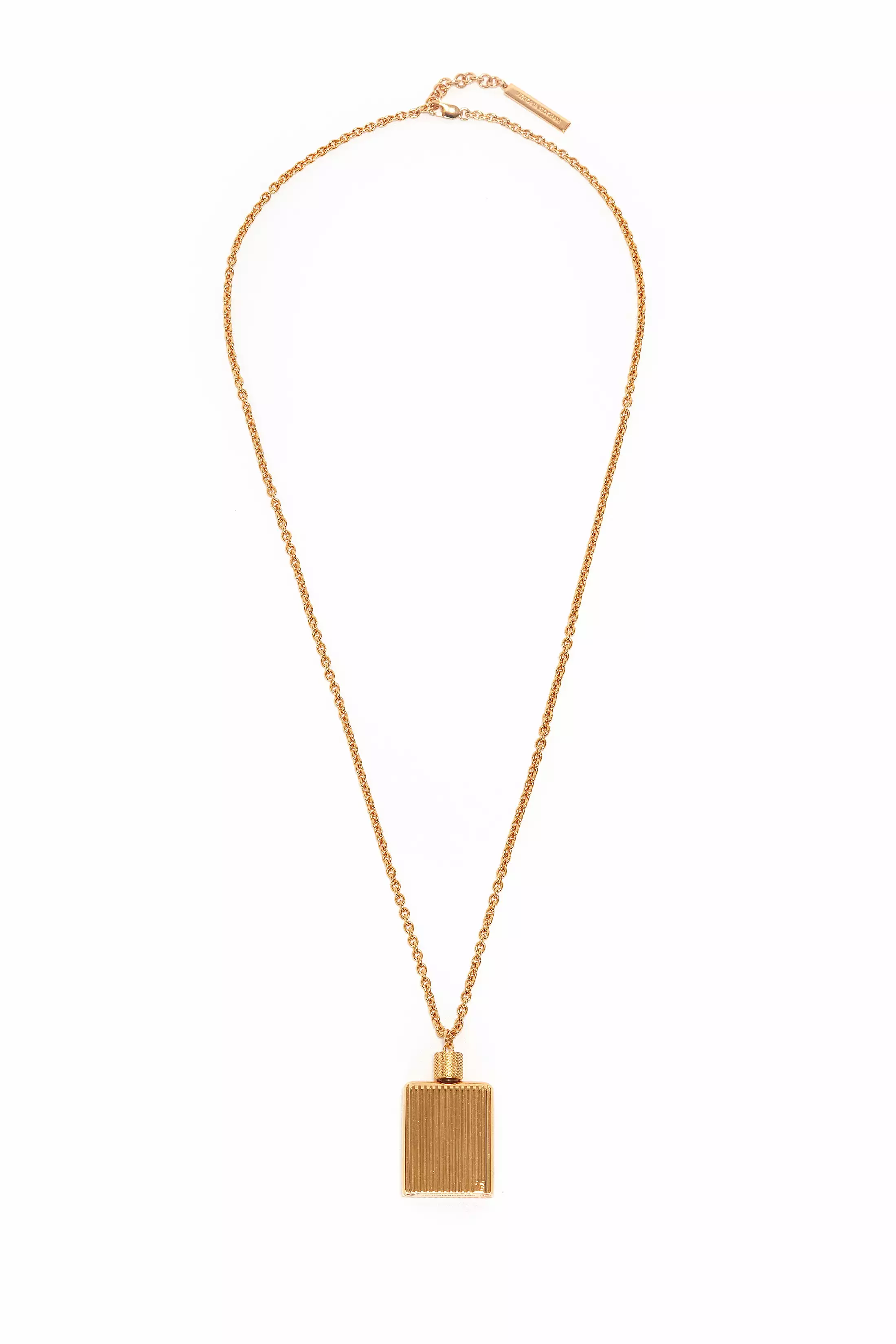 Exclusive Perfume Bottle Necklace In Brushed Gold