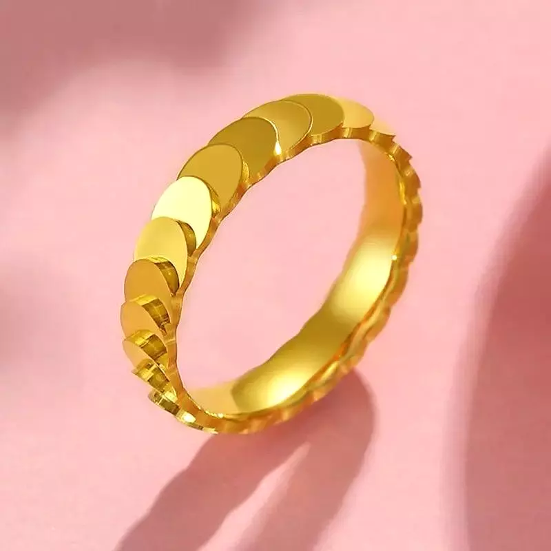 Fish Scale Titanium Steel Rings for Women -S4838790