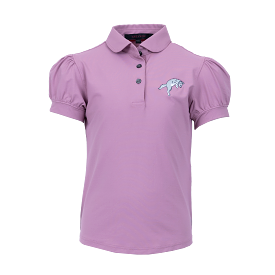 Girl's Pouncing Wolf Scarlett Polo