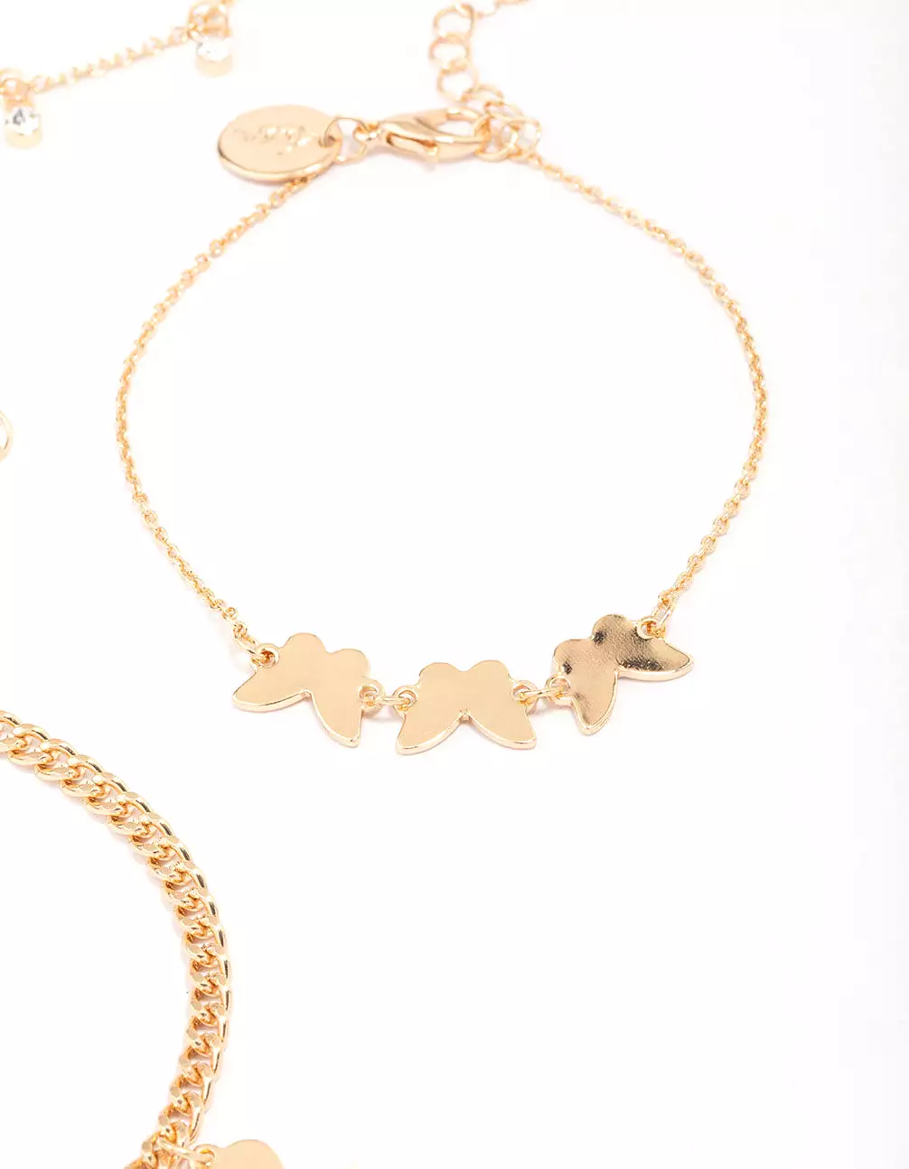 Gold Butterfly Heart Bracelet 4-Pack