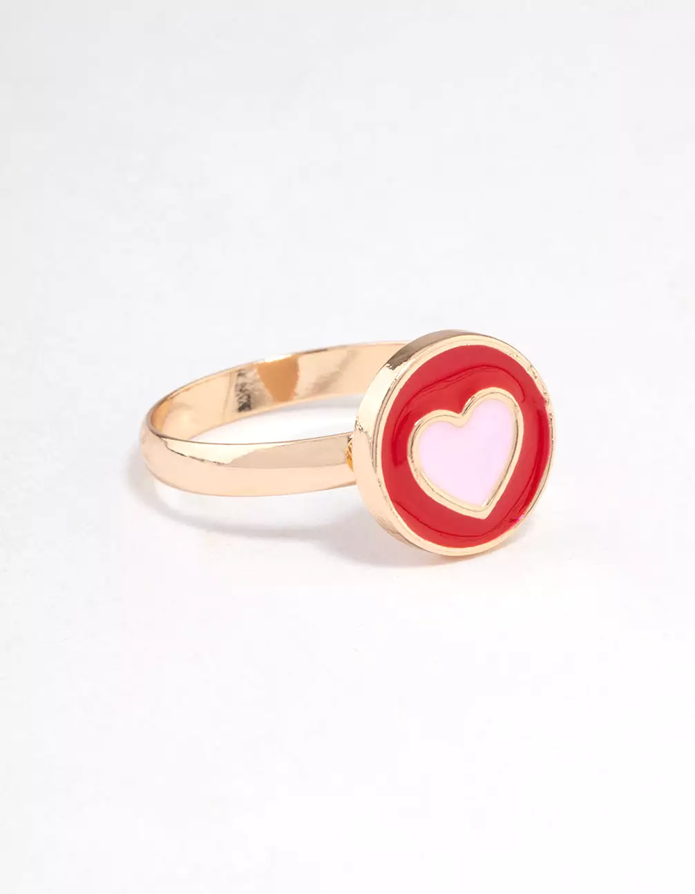 Gold Circled Heart Ring