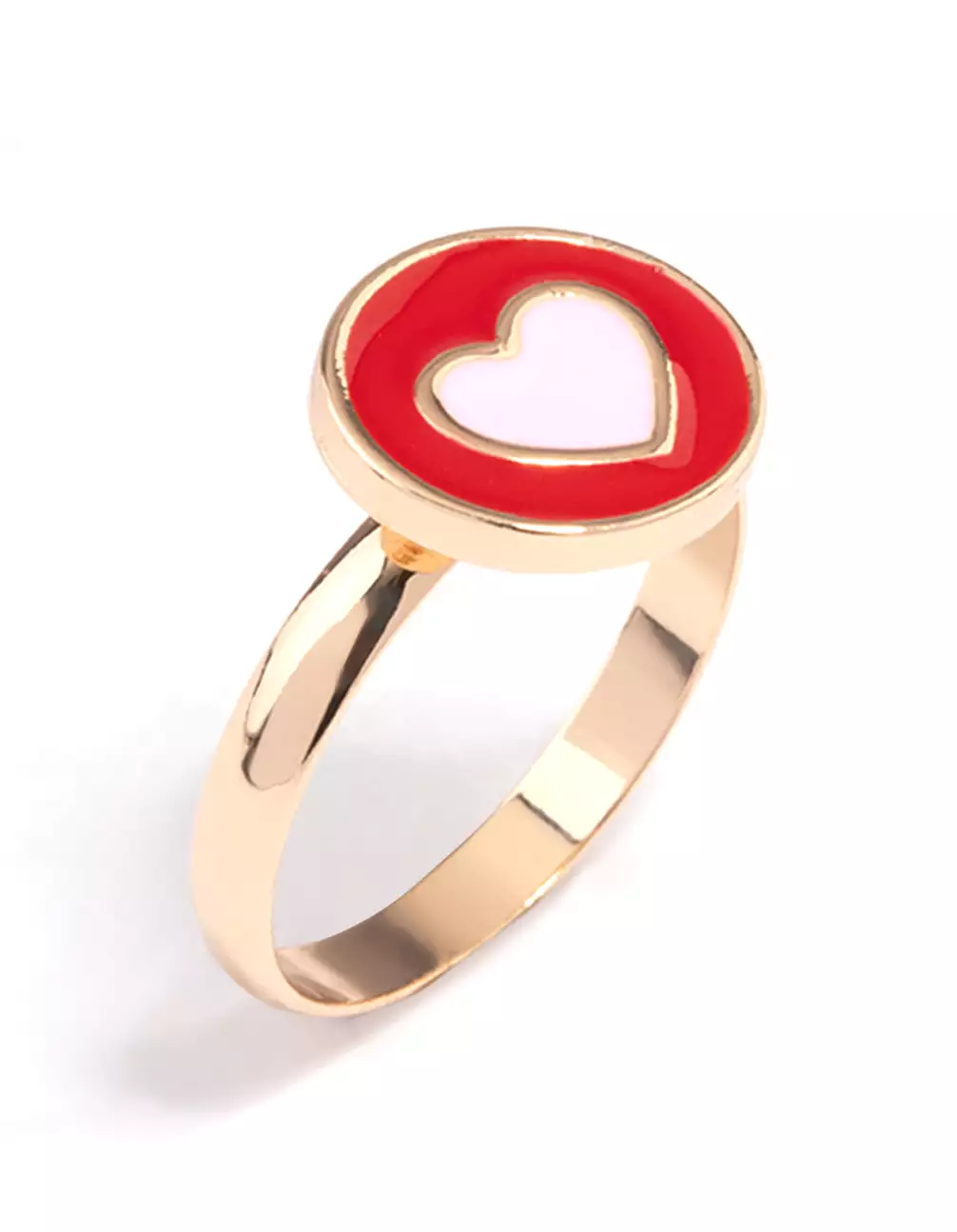 Gold Circled Heart Ring