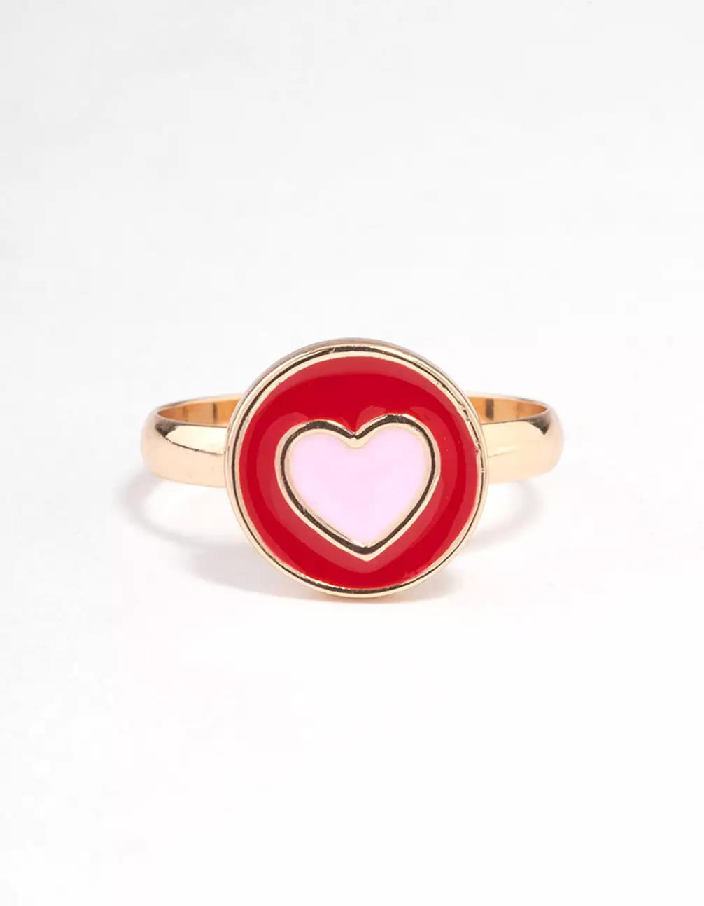 Gold Circled Heart Ring