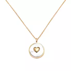 Gold Mother of Pearl Heart Necklace