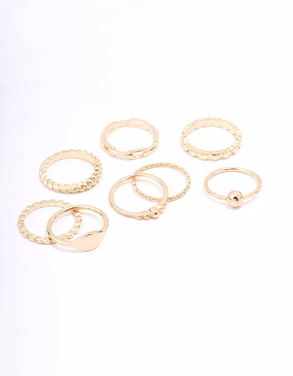 Gold Pattern Heart Ring Pack