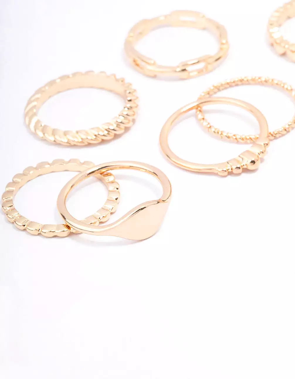 Gold Pattern Heart Ring Pack