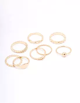 Gold Pattern Heart Ring Pack