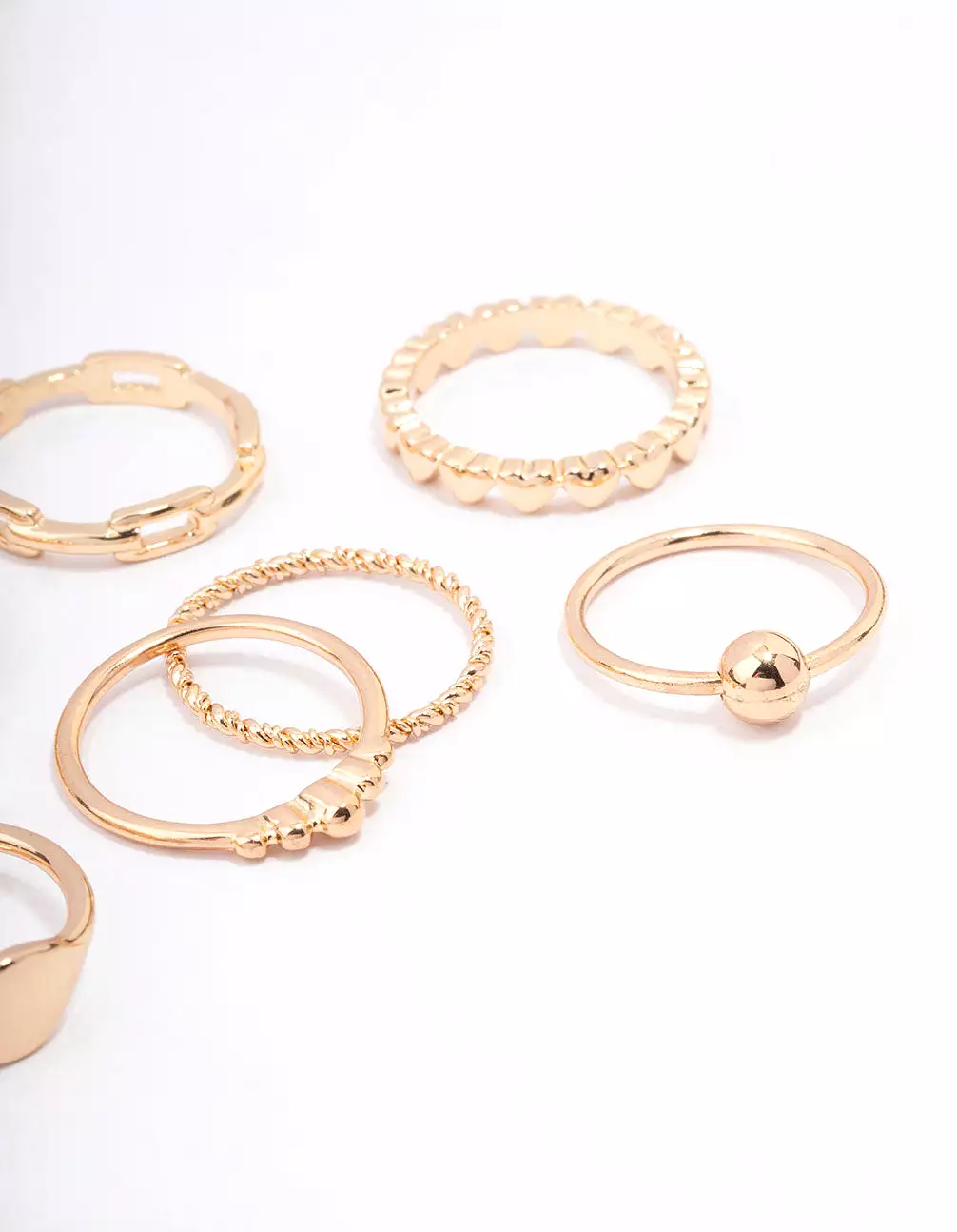 Gold Pattern Heart Ring Pack